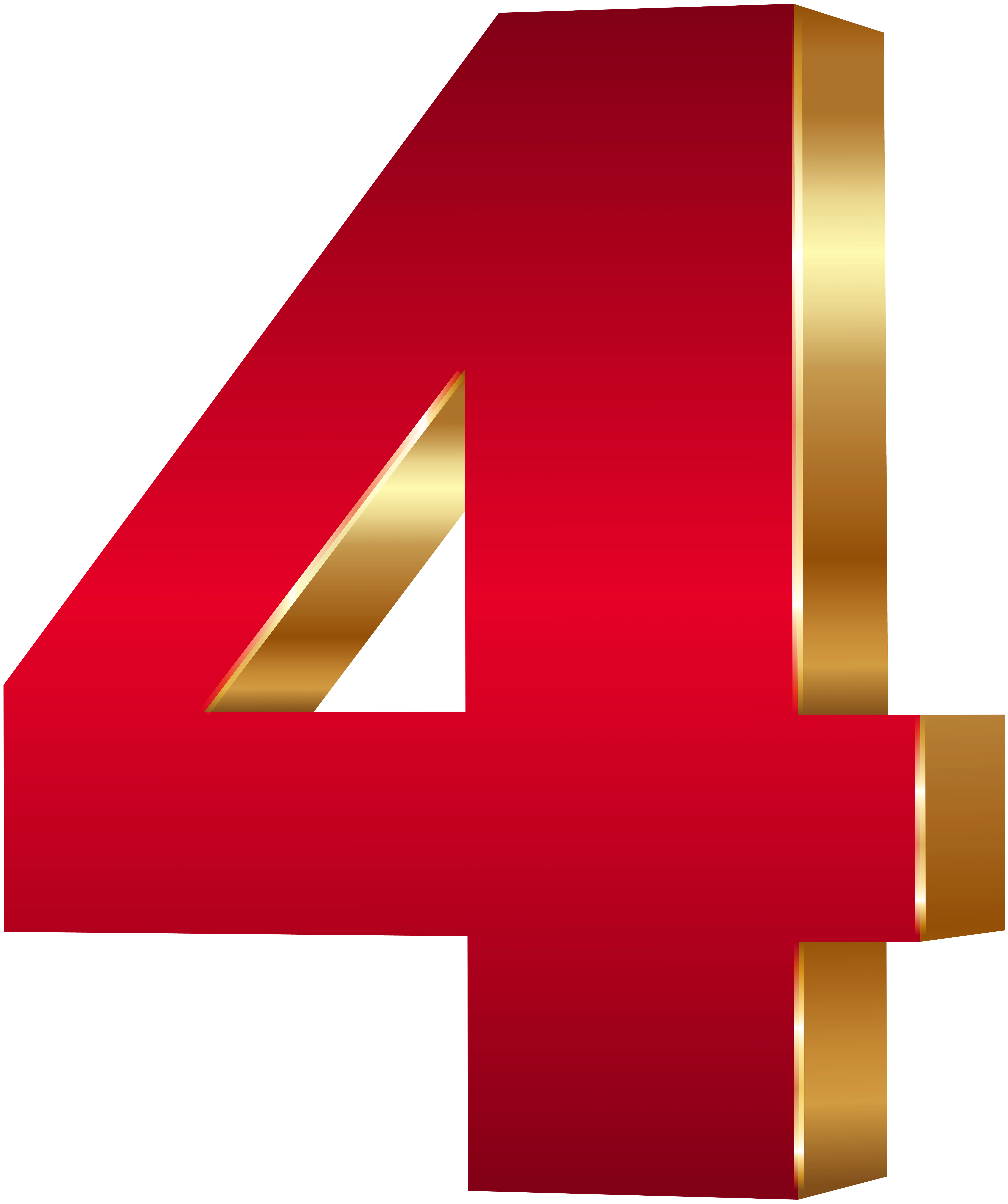 Number 4 Red Signssymbolalphabetsnumbersoutlined