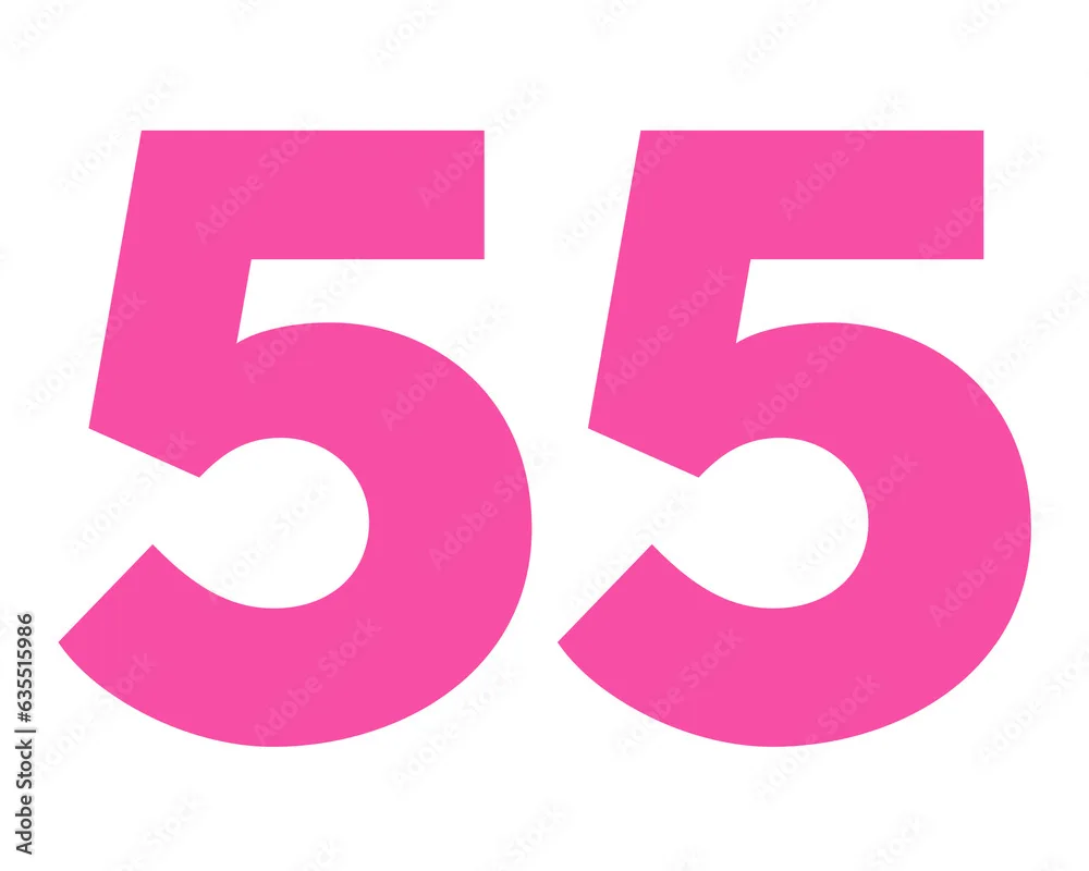 Number 55 Icon Pink Color Sign Symbol Numbers For Design Elements Isolated On Transparent