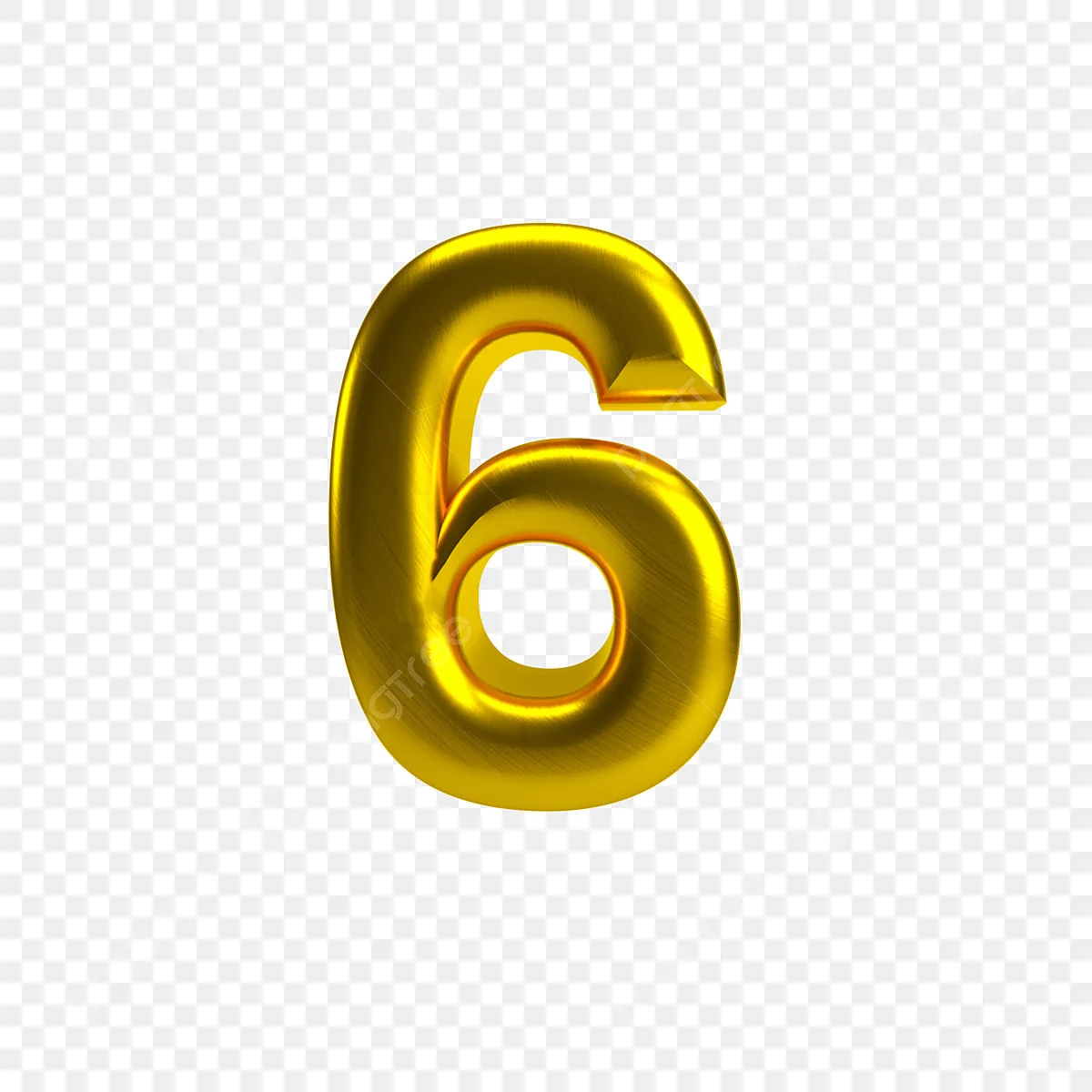 Number 6 3D Vector 3D Number 6 Gold Material 6 Number Number 6 Png Image For Free Download