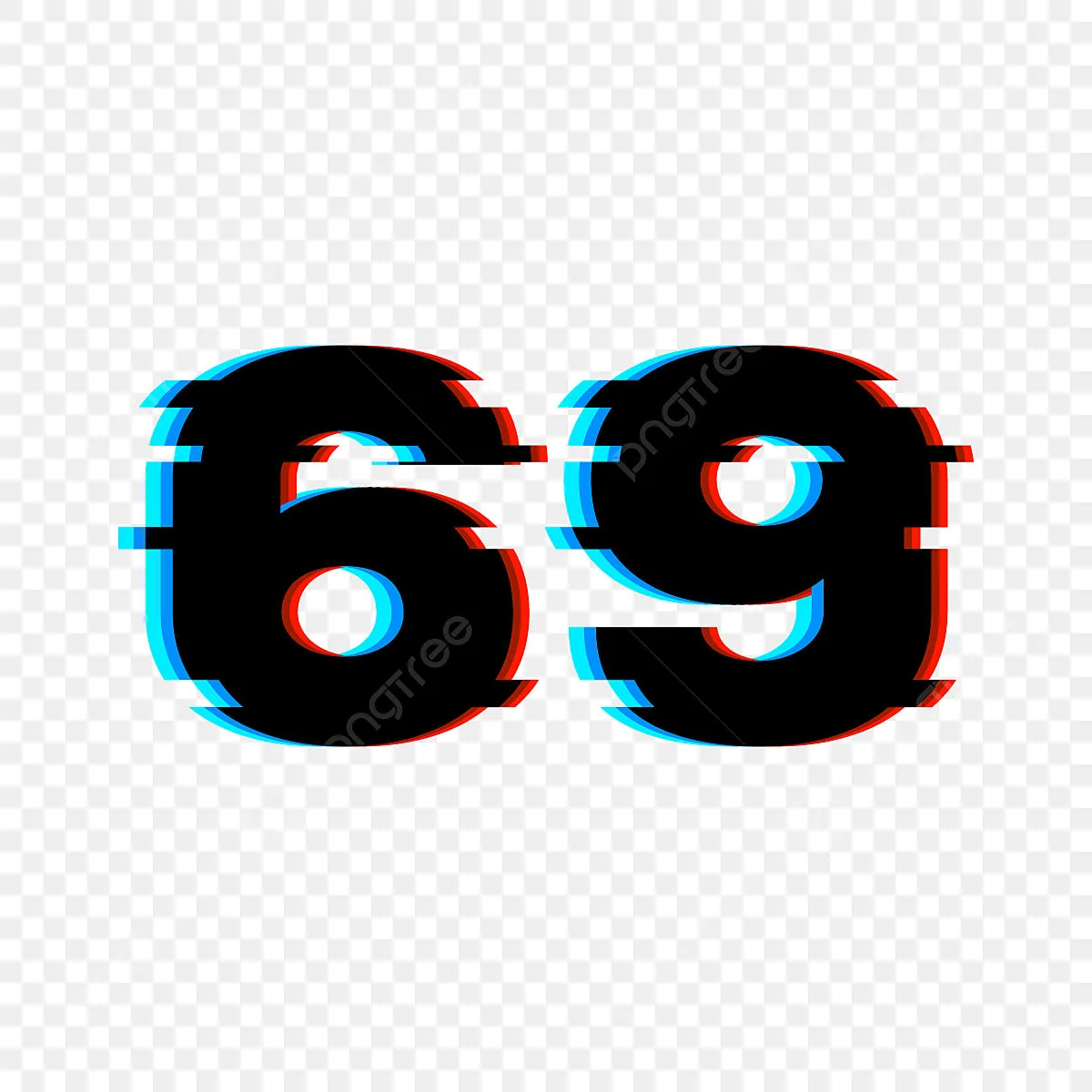Number 69 Clipart Hd Png Glitch Numbers 69 Vector On Transparent Background 69 Font Noise