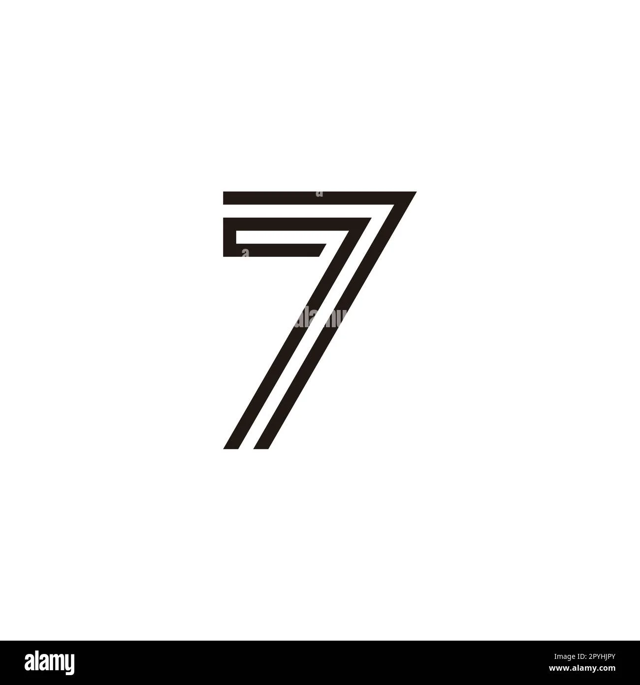 Number 7 Lines Double Geometric Symbol Simple Logo Vector Stock Vector Image Art Alamy