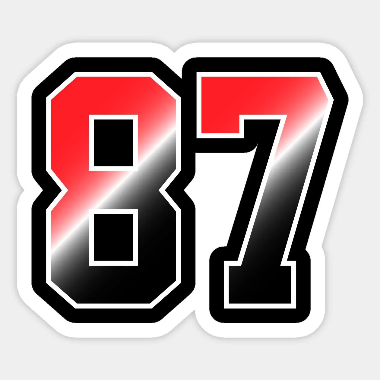 Number 87 By Eric Okore Logo Number Football Numbers Sticker Design