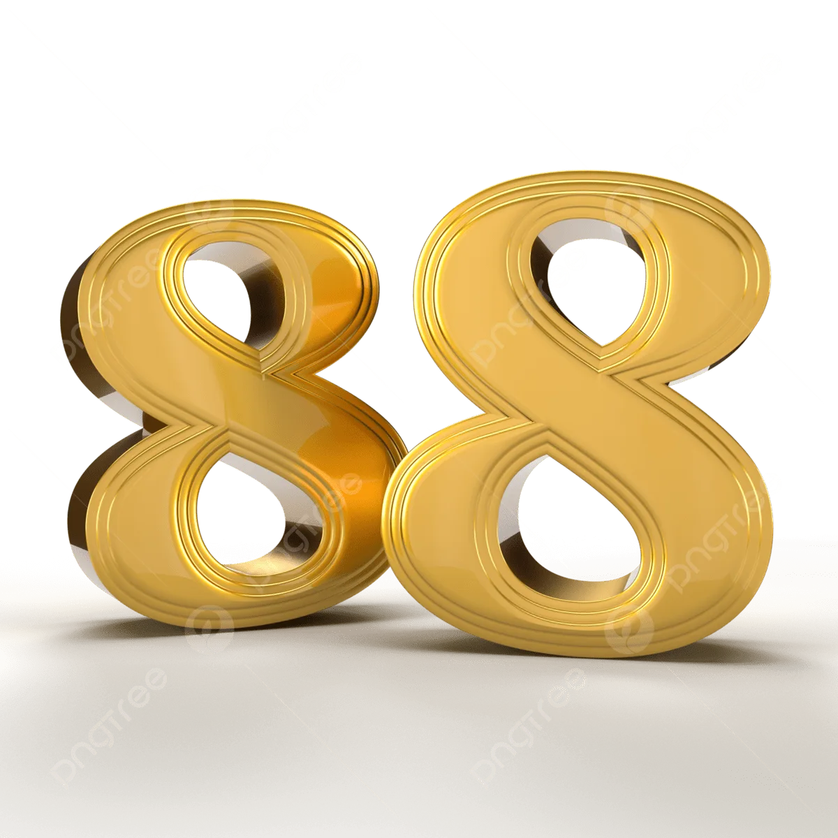 Number 88 Golden 3D 88 Number Png Transparent Clipart Image And Psd File For Free Download