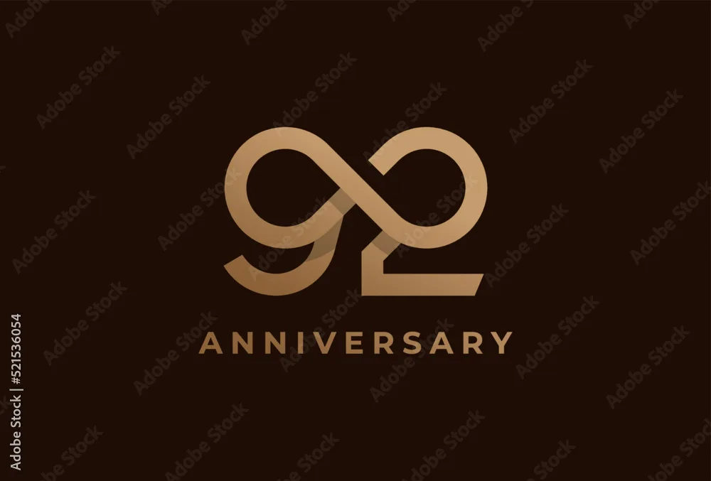 Number 92 Logo Number 92 With Infinity Icon Combination Can Be Used For Birthday And Business