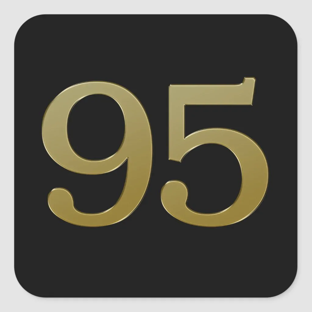 Number 95 Gold Square Sticker Zazzle Numbers Logo Number Square