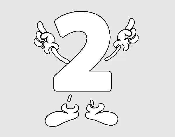Number Number 2 Coloring Page Color Mathematics Coloring Book Human Body Printing Thumb