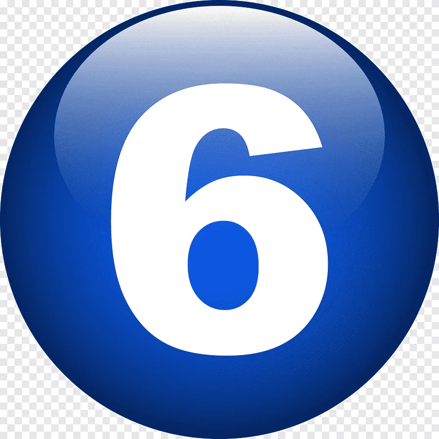 Number Number 6 Text Sphere Png Pngegg