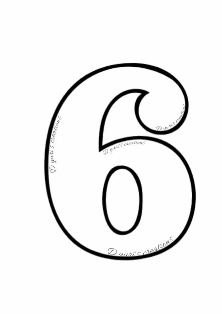 Number Six Molde Aula Infantil Números