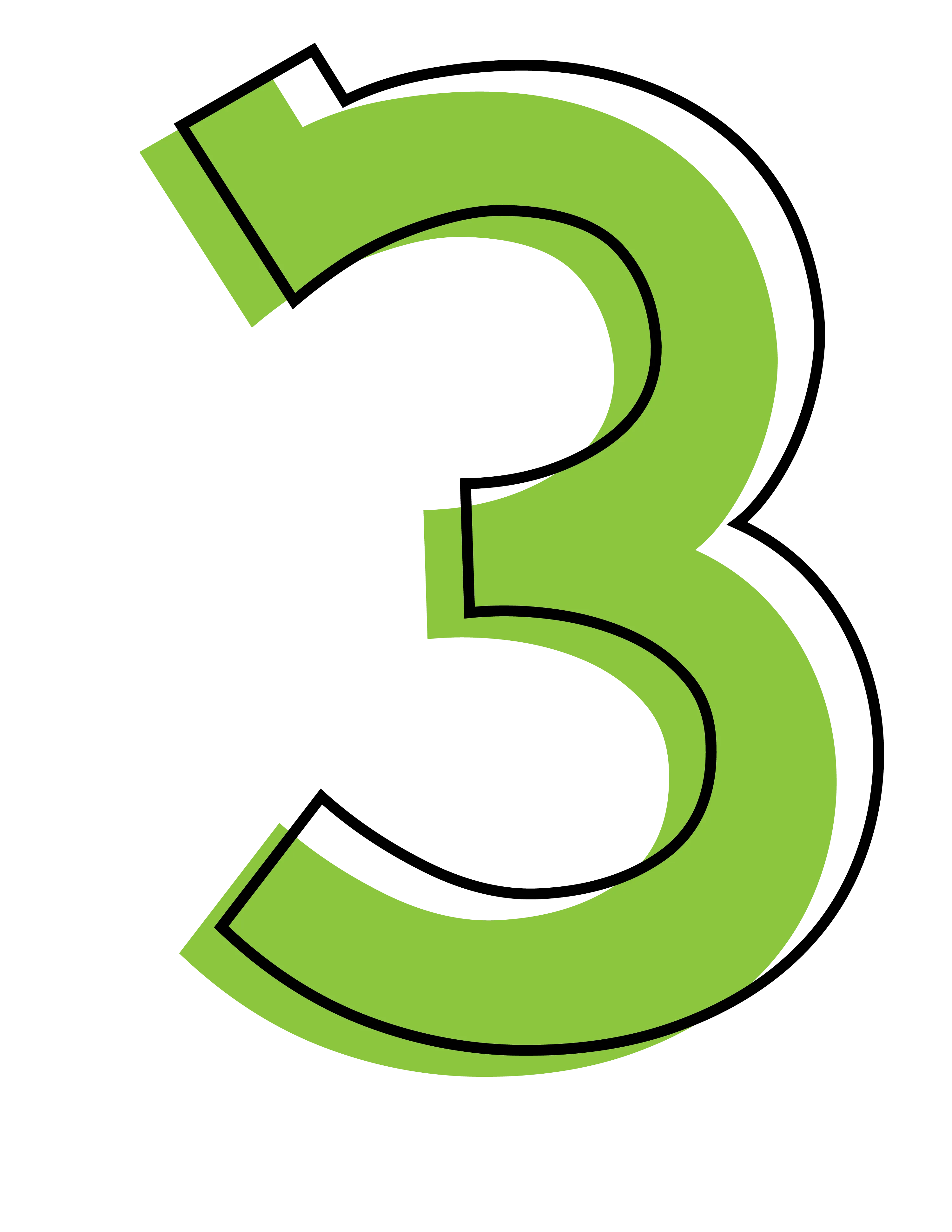 Number Three Green Digit And Mathematical Symbol Png Png All