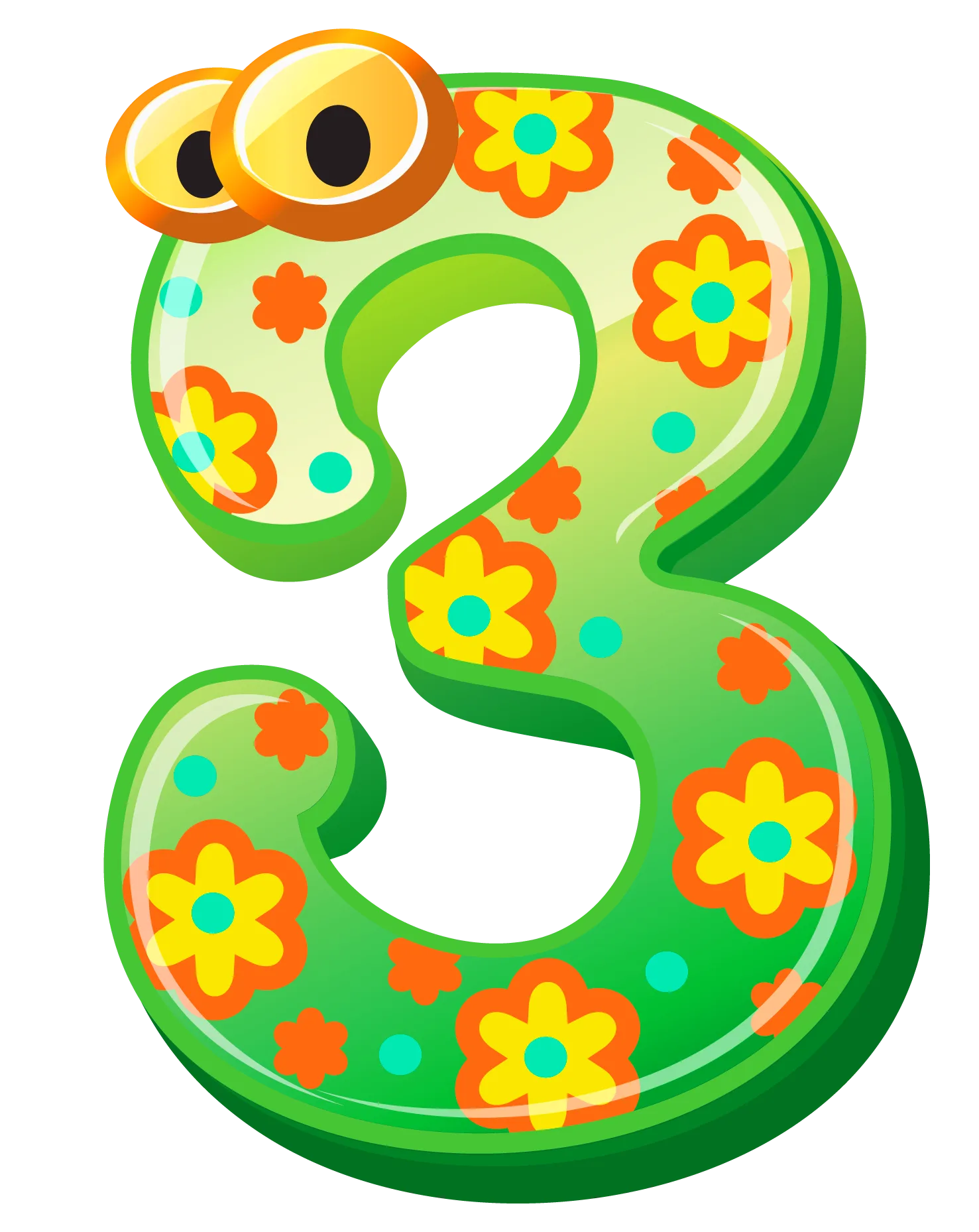 Numbers Cute Number Three Clipart Image Clipartix