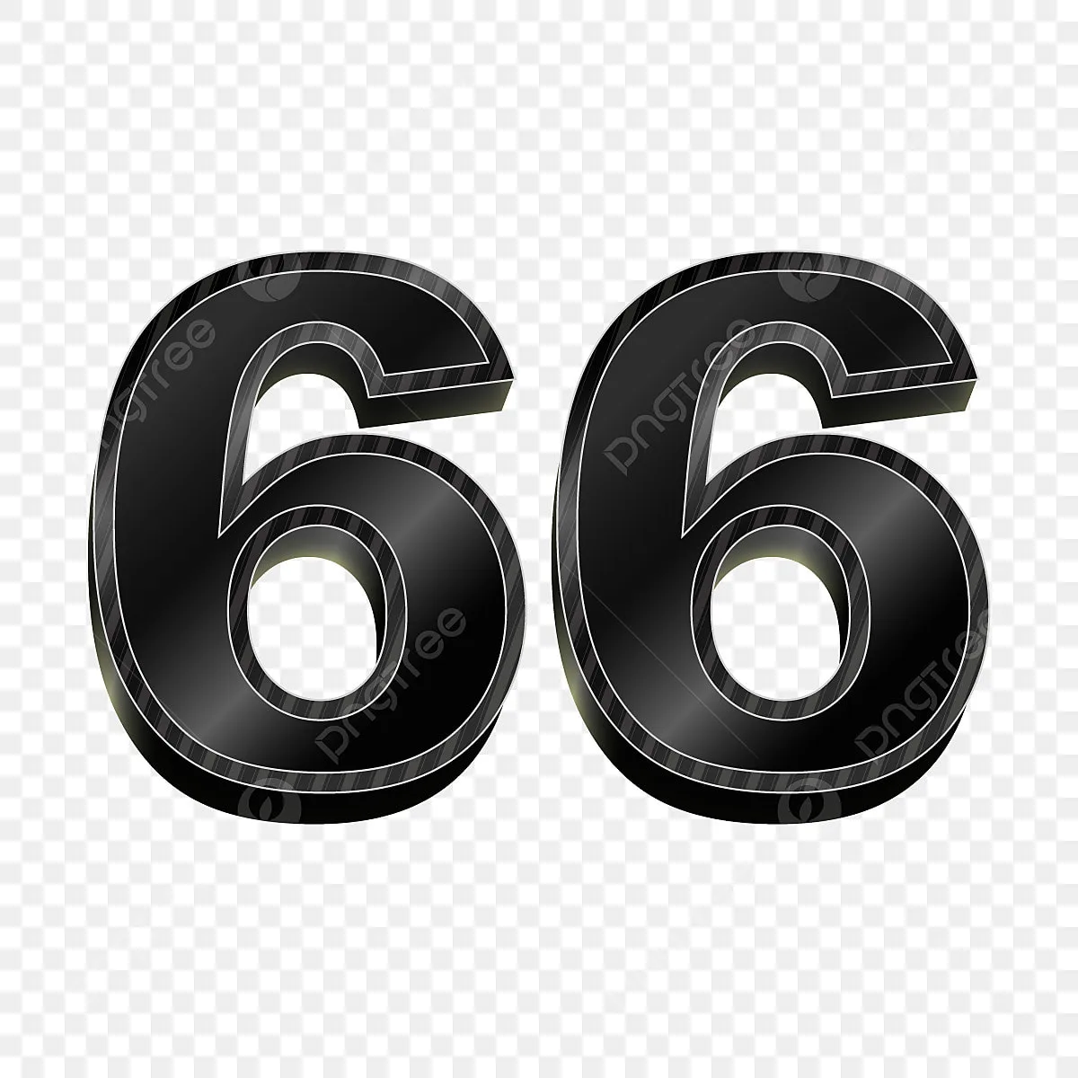 Numéro 3D Dégradé Noir 66 Png 66 Nombre Symbole Png Et Vecteur Pour Téléchargement Gratuit