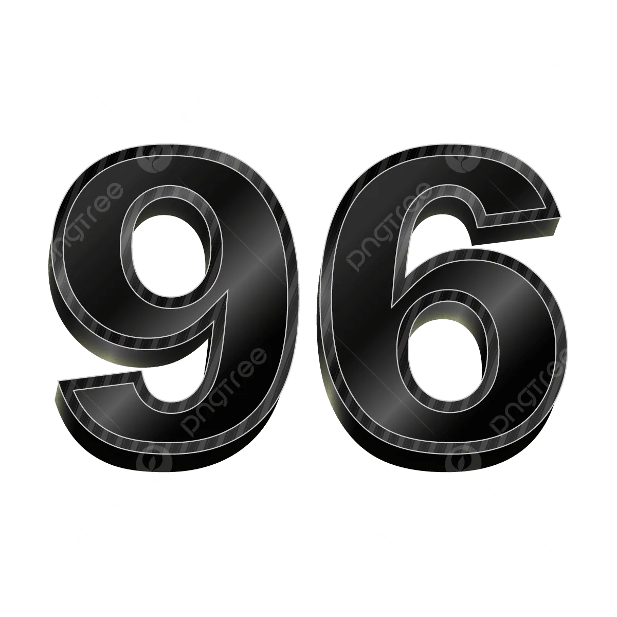 Numéro 3D Dégradé Noir 96 Png 96 Nombre Symbole Png Et Vecteur Pour Téléchargement Gratuit