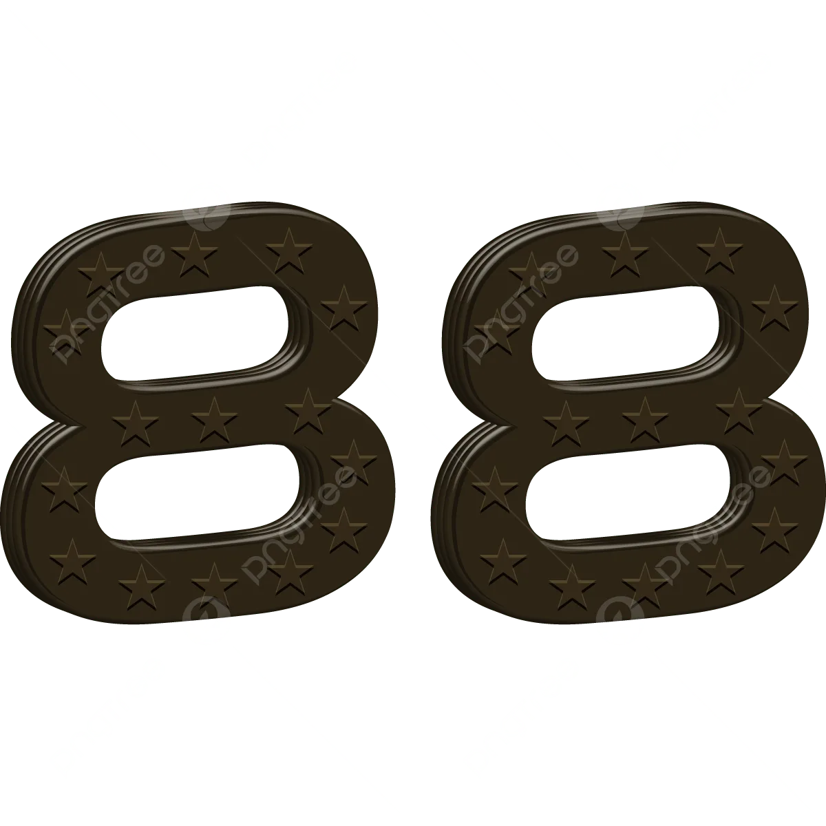 Numero 3D Realistico 88 Isolato Su Sfondo Trasparente 88 Vettore Numero Premium Png E Vector