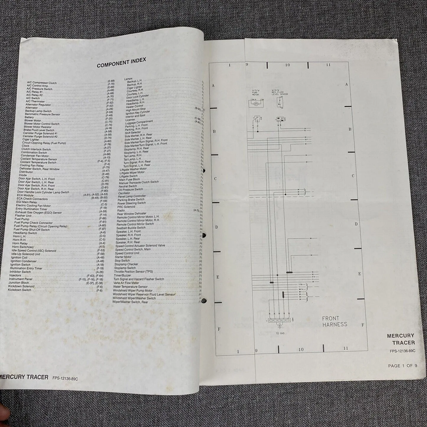 Oem 1989 Ford Mercury Tracer Electrical Wiring Diagram Alice In Vintageland