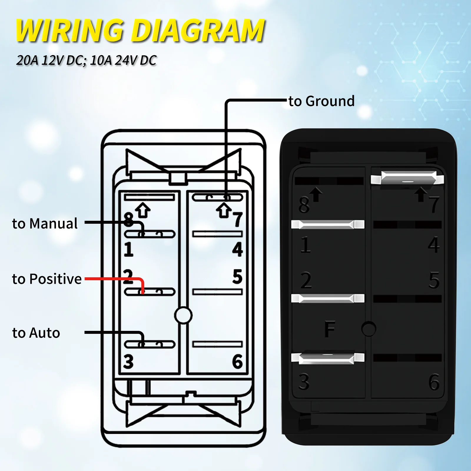 Off On Off Auto Manual Bilge Pump Rocker Switch Daier