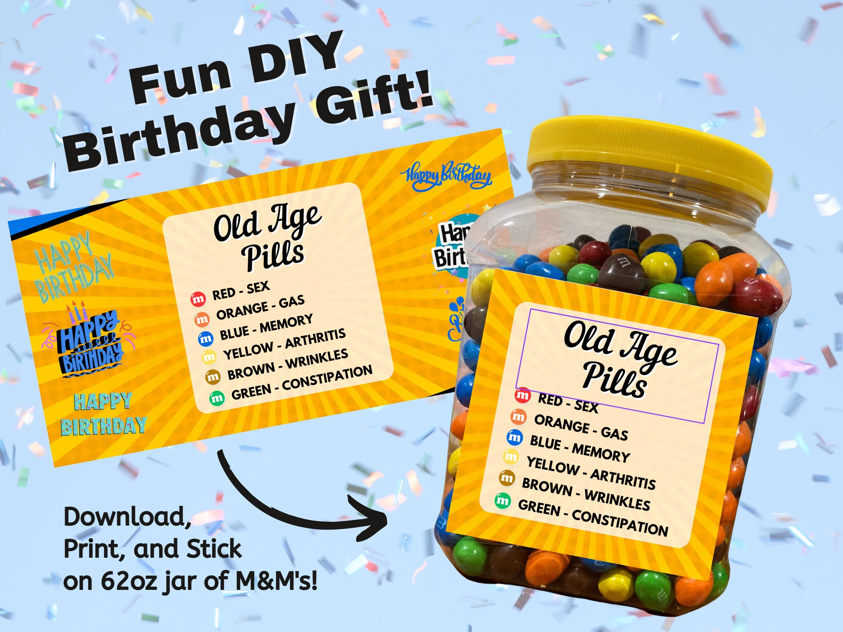 Old Age Pills Printable Label Etsy