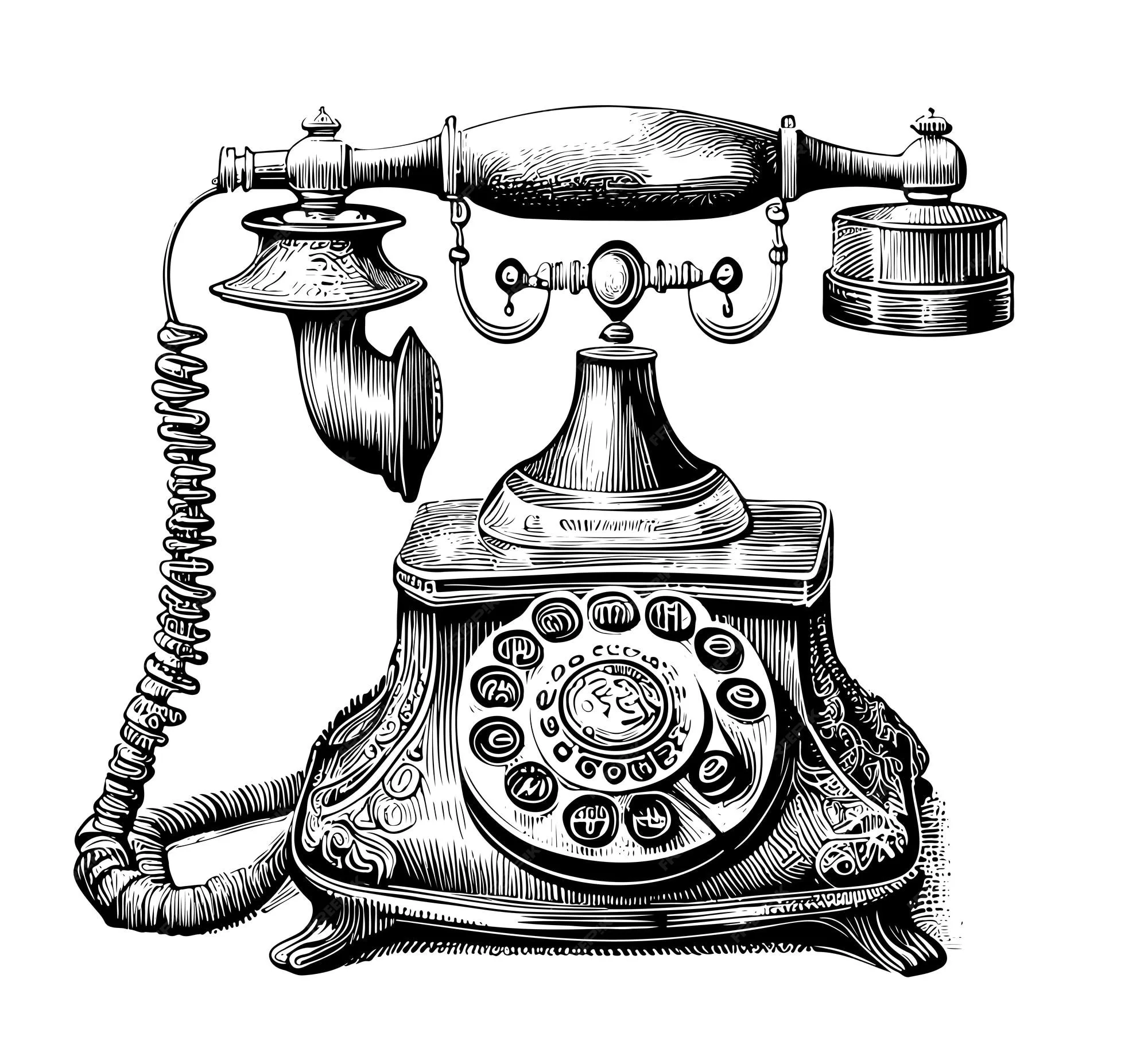 Old Telephone Drawing