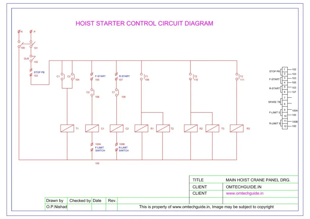Omtechguide Overhead Crane Panel Control Power Wiring In Hindi