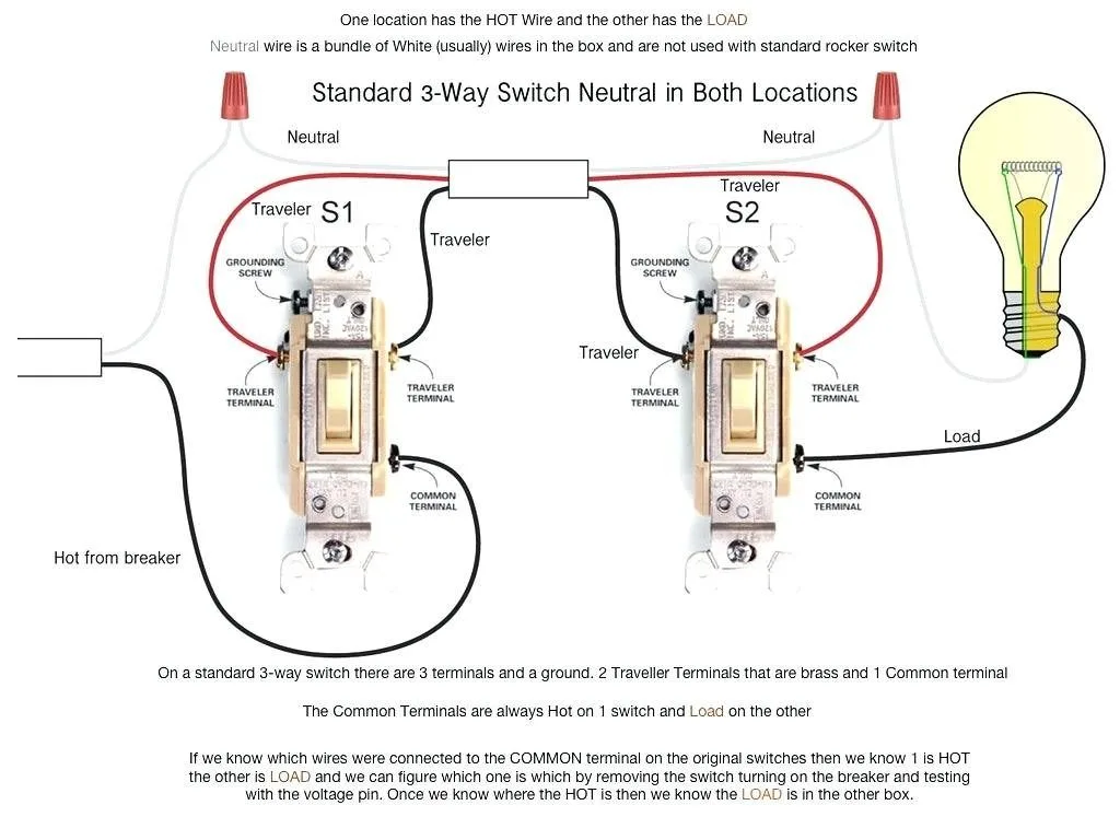 One Light Two Switches Wiring Diagrams