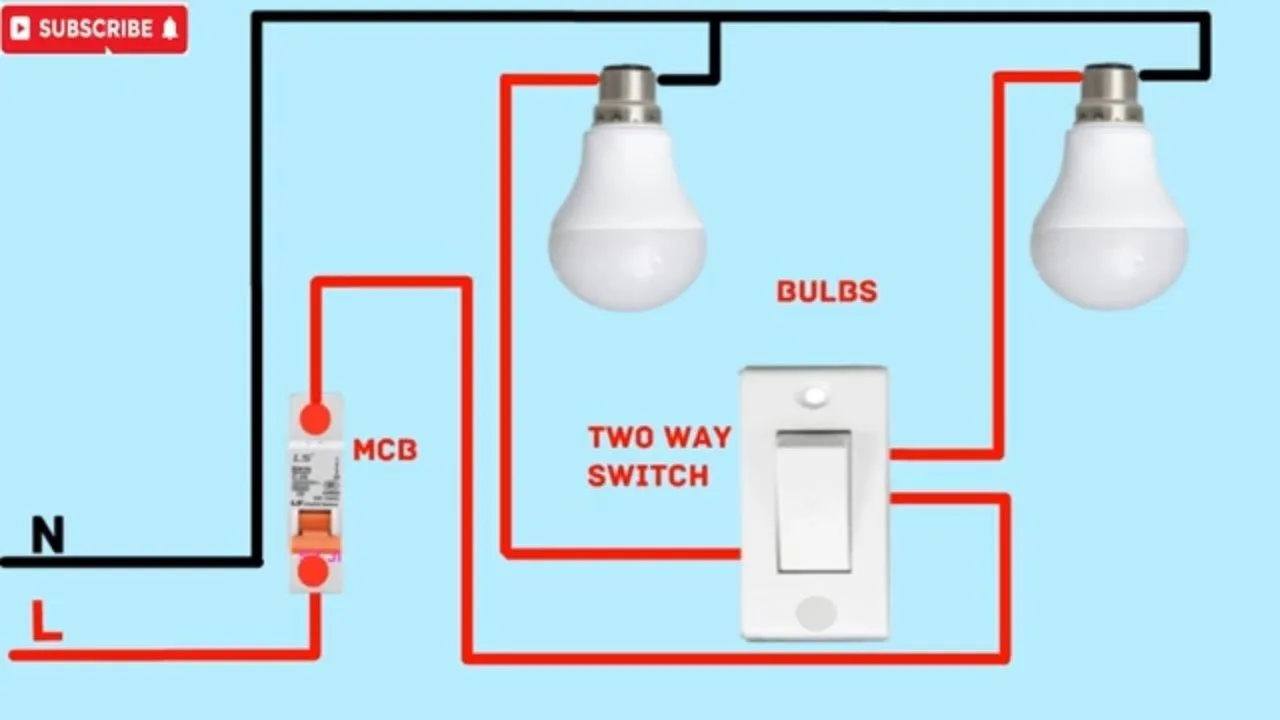 One Switch Two Bulb Wiring Connection Diagram