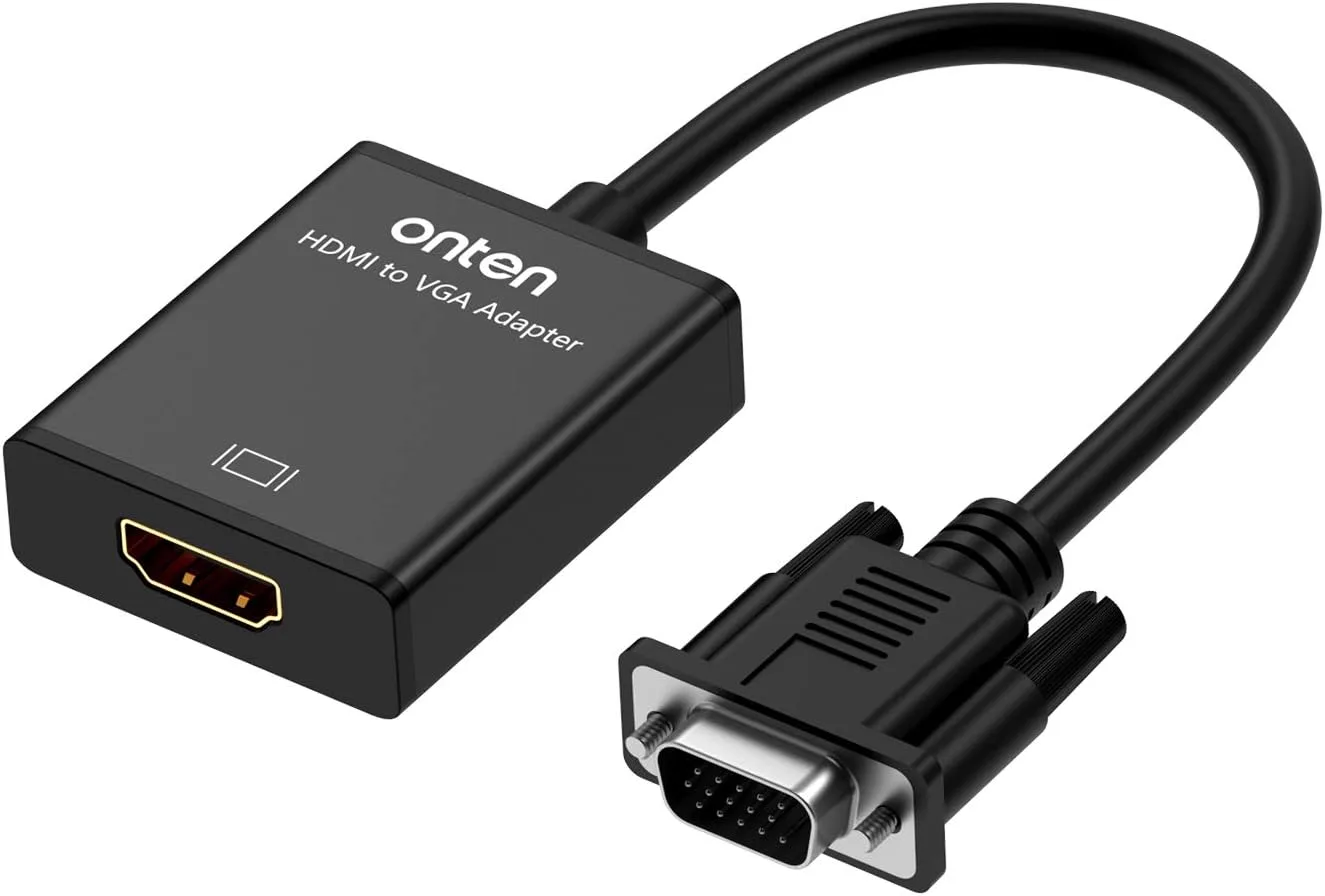 Onten Hdmi To Vga Adapter Hdmi Female To Vga Male Converter With 3 5Mm Audio Jack
