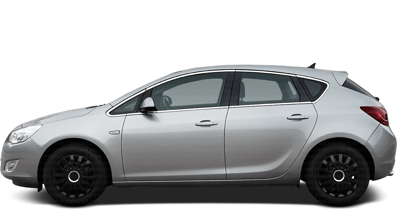 Opel Astra 2009 2012 Dimensions Side View