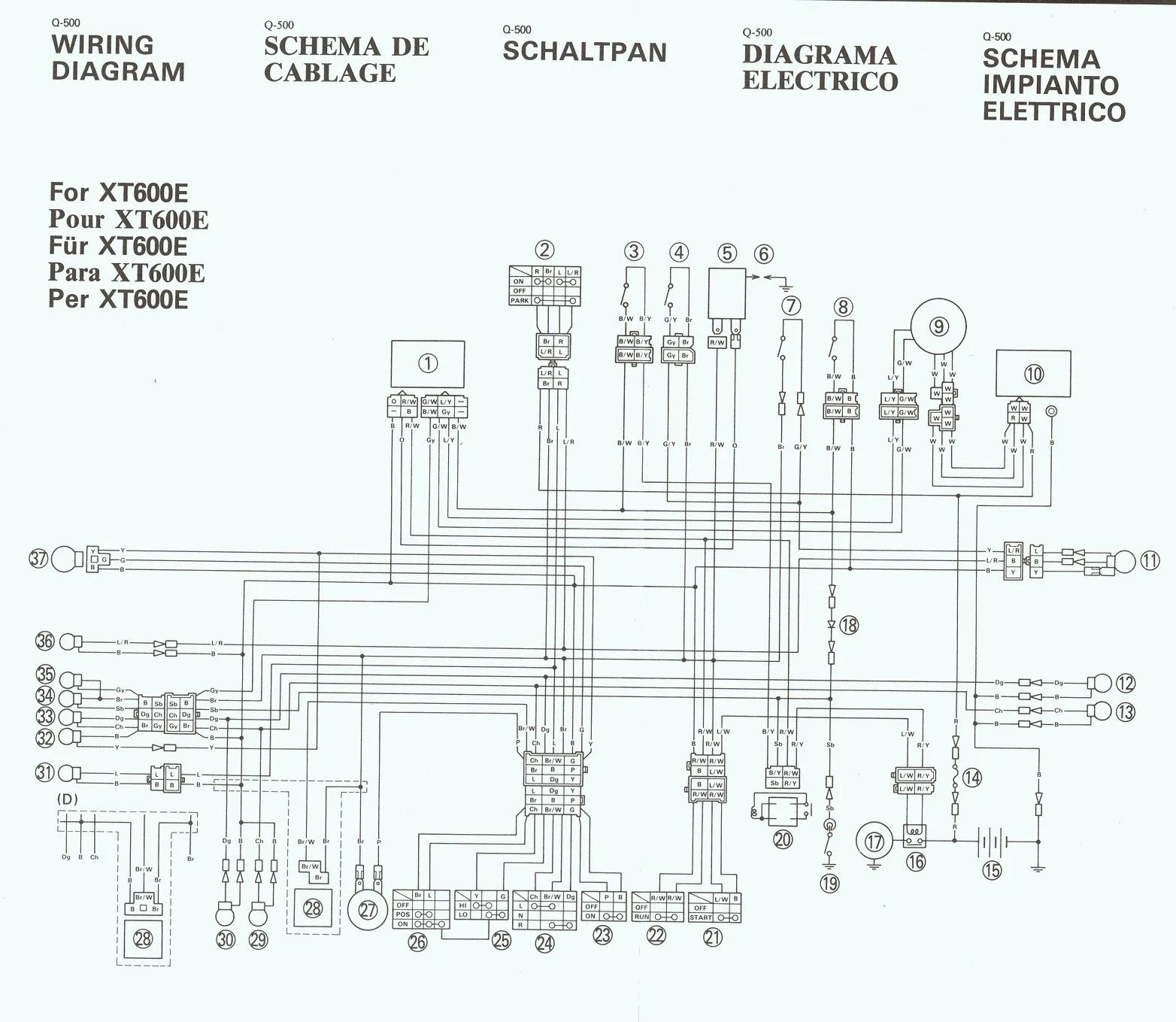 Ot 2549 Yamaha Xt 600 Wiring Diagram Big Bear Yamaha Diagram