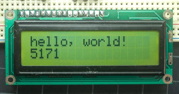 Output Of The Sketch On A 16X2 Lcd