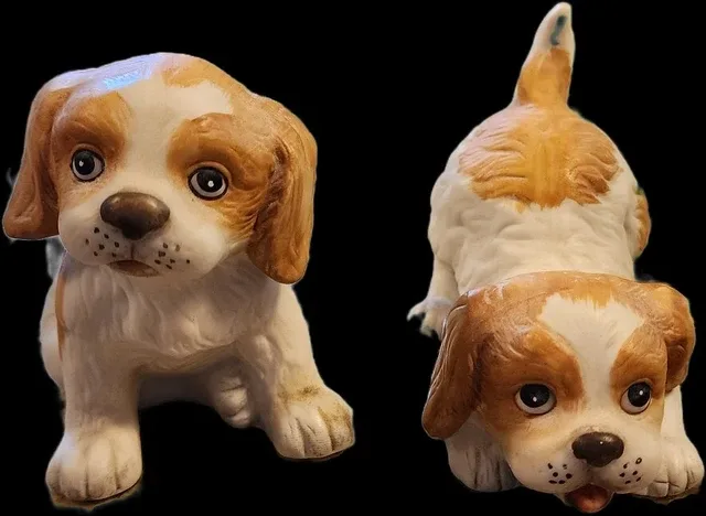 Paar Vintage Homco King Charles Caviler Spaniel Welpe Hunde Porzellan 1407 Eur 15 39 Picclick De