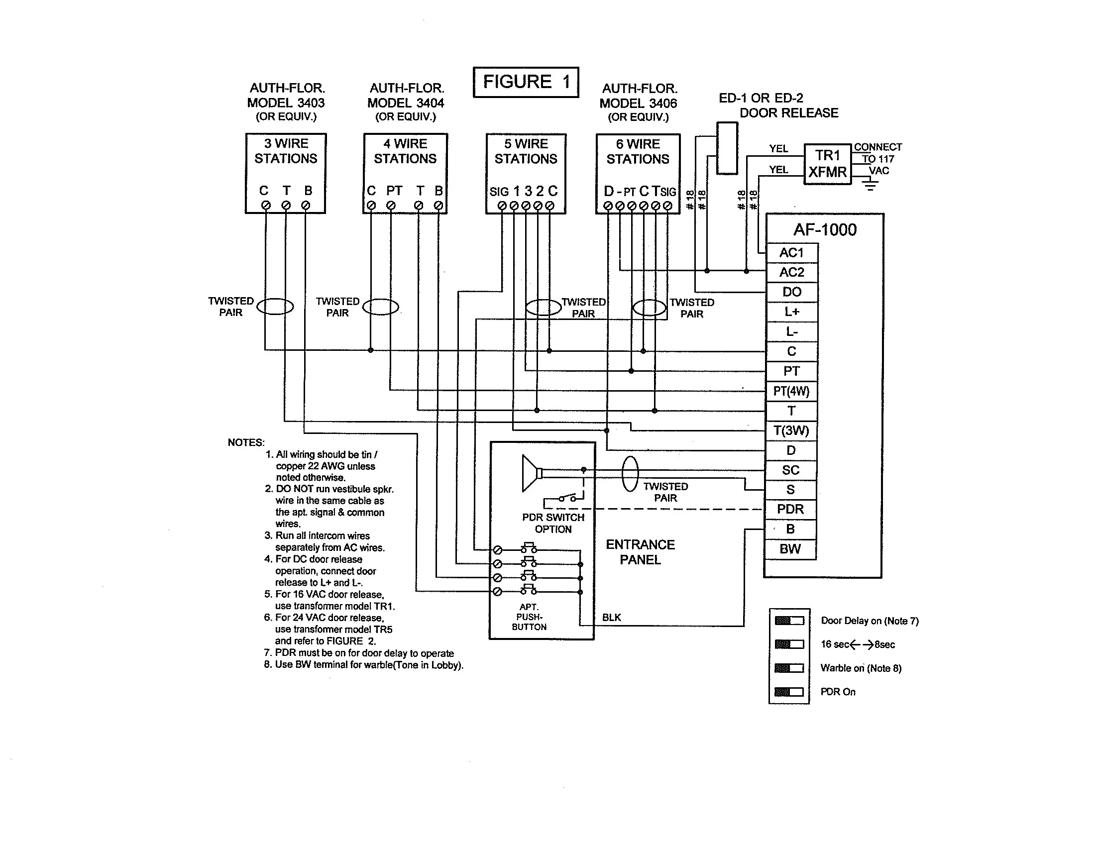 Pacific Electronics 3404 4 Wire Plastic Intercom Station