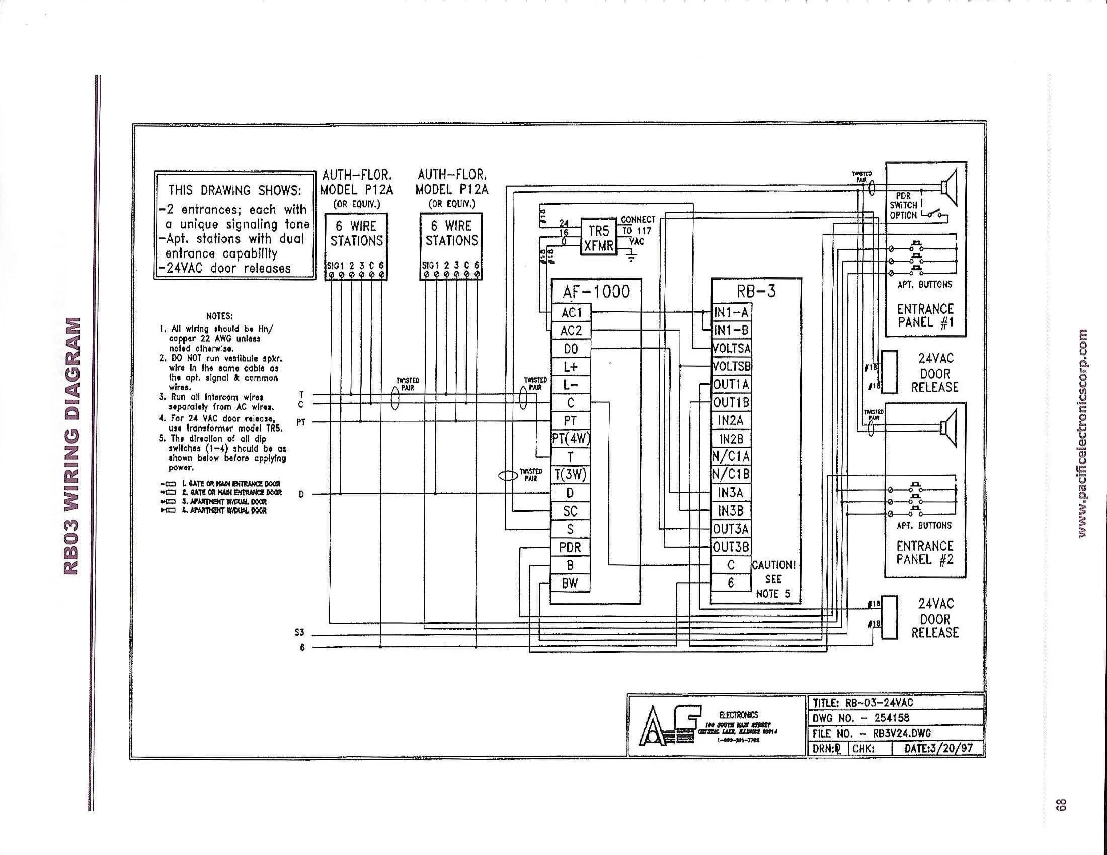 Pacific Electronics Intercom Wiring Diagrams