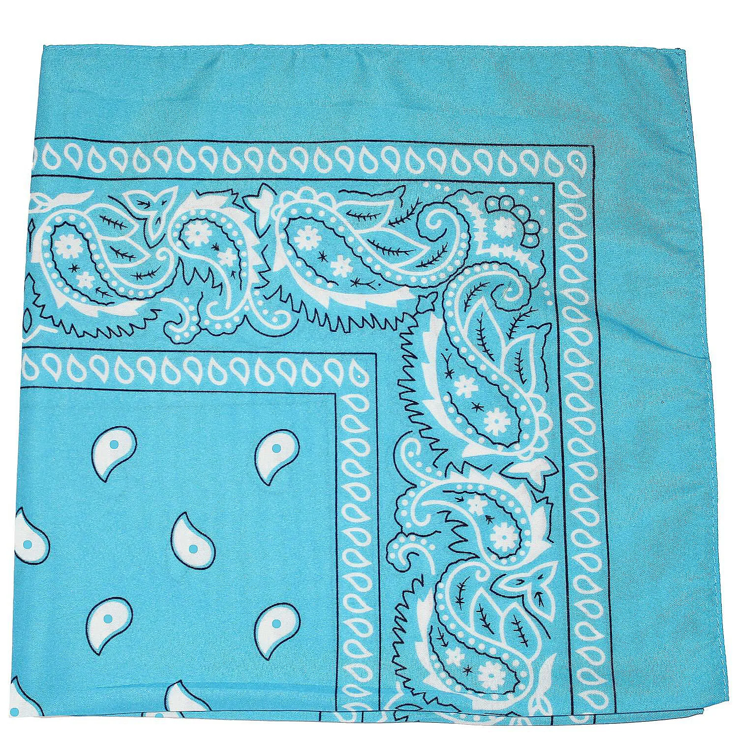 Pack Of 240 Mechaly Paisley Cotton Bandanas Bulk Wholesale Turquoise Oriental Trading