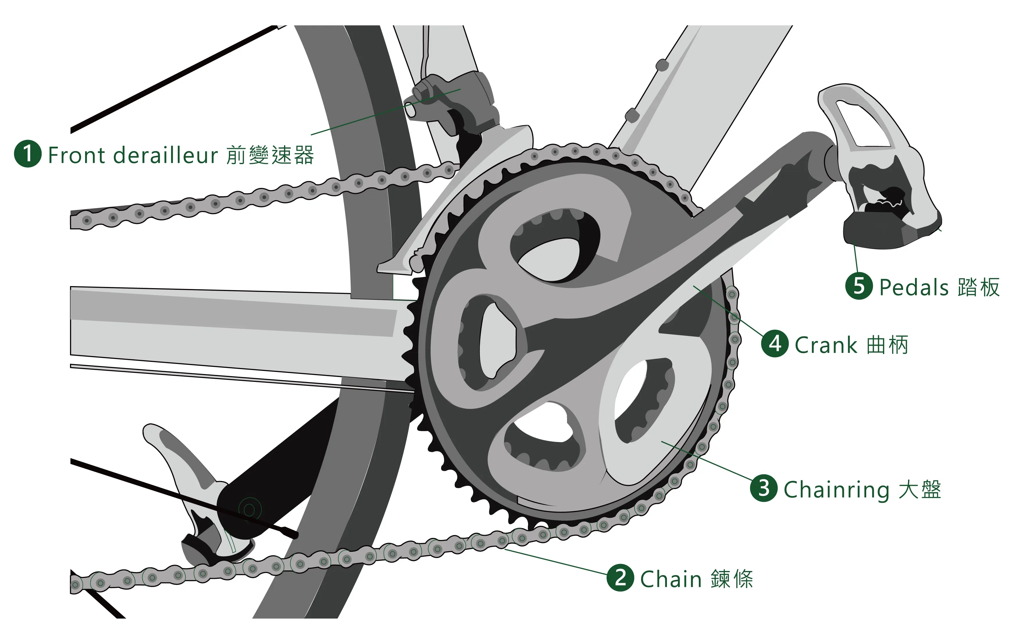 Parts Of A Bike Frame Labelled Diagram