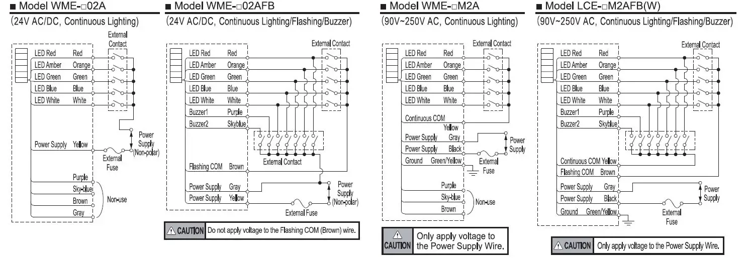 Patlite Wme 102A B Wall Mount Signal Tower Instruction Manual