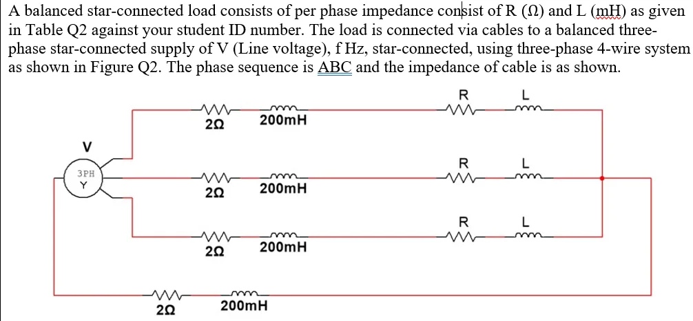 Phasor Diagram Balanced Star Connected Load Star Connected B