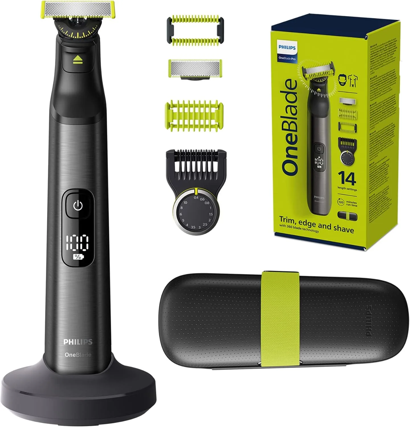 Philips Oneblade Pro 360 Face Body Elektrisk Skäggtrimmer Rakapparat Och Rakhyvel Med