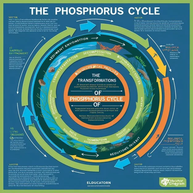 Phosphorus Cycle Biogeochemical Cycle Education Chart Diagram With Explanation Premium Ai