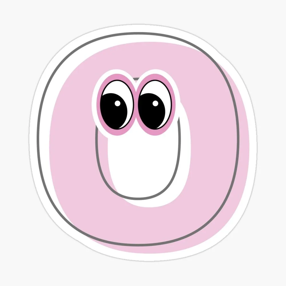 Pink Letter O With Eyes Sticker For Sale By Anita Strifler Pink Letter Letter O Monogram