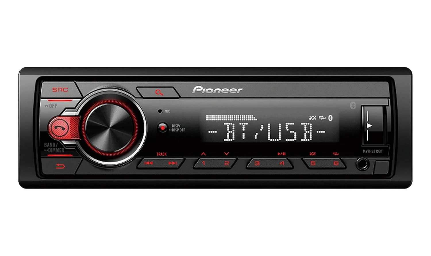 Pioneer Car Stereo Mvh S219Bt Bluetooth In Built Mic Usb Aux Radio Dimmer Mosfet 50W X 4 Rca Pre