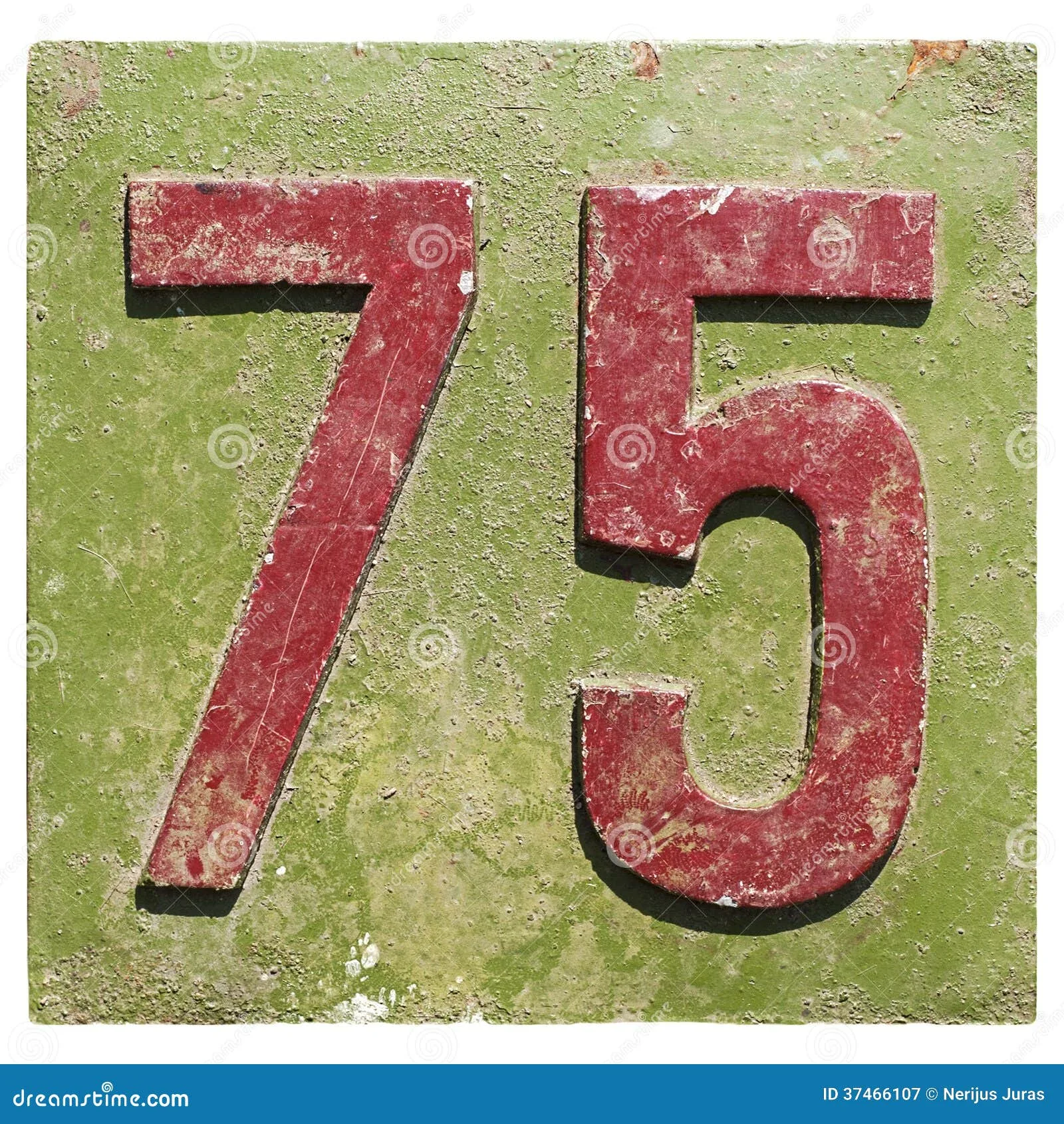 Plate With A Number 75 Stock Image Image Of Sign Painted 37466107