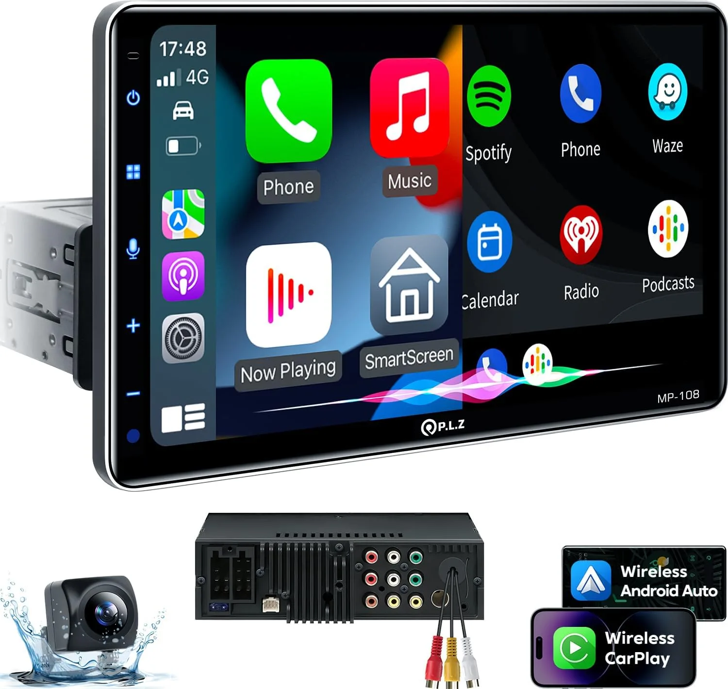 Plz 10 1 Wireless Single Din Car Radio Stereo With Apple Carplay Android Auto Touch Screen Car