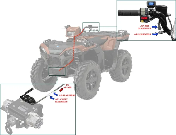 Polaris Quick Connect Handlebar Wire Harness Kfi Atv Winch Mounts And Accessories