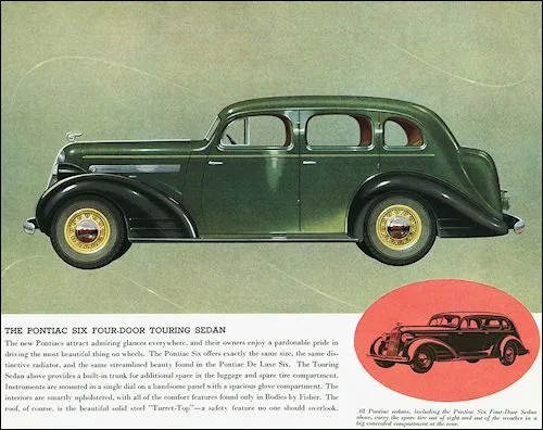 Pontiac 1935 Car Advertising Ads Ad Art Motor Company General Motors Pontiac Sedan