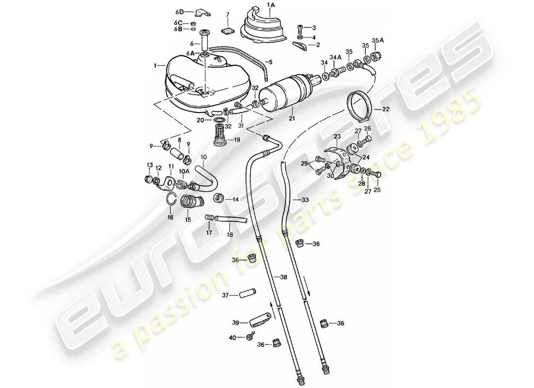 Porsche 911 1983 Fuel System Parts Diagram 201 000