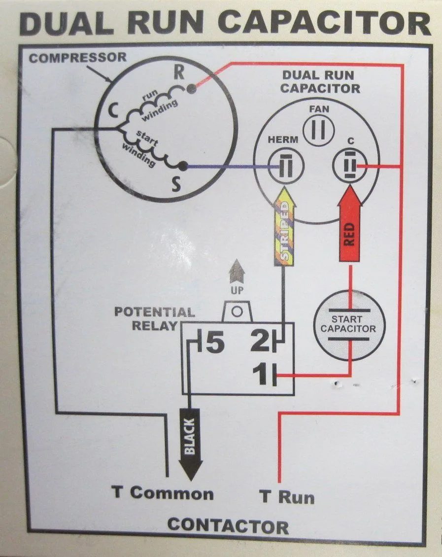 Potential Relay Schematic No Run Capacitor Voltage Relay And