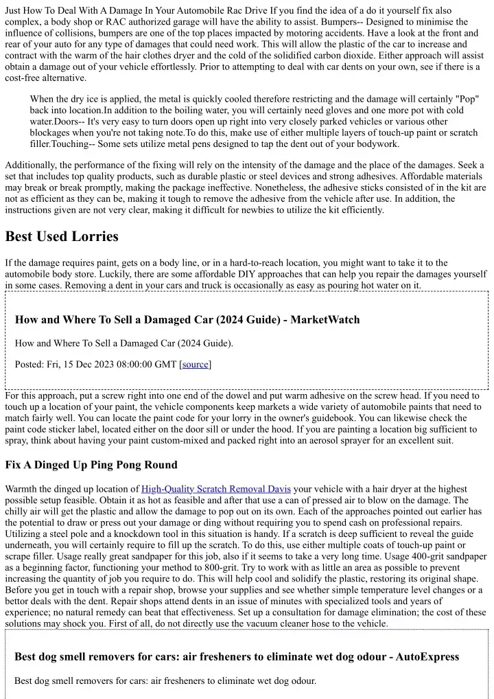 Ppt Dent Removal 101 3 Do It Yourself Damage Elimination Approaches Powerpoint Presentation