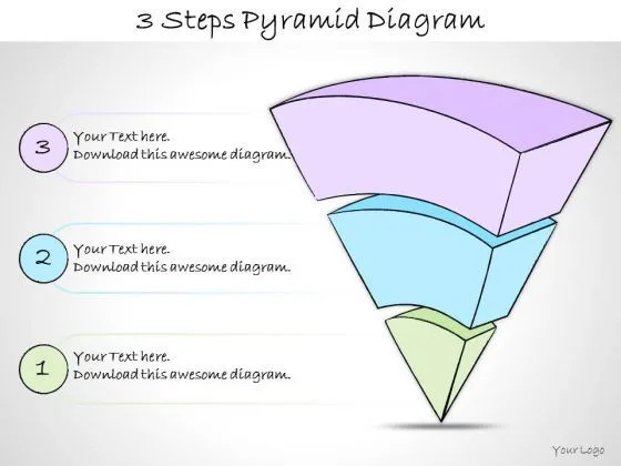 Ppt Slide 3 Steps Pyramid Diagram Strategic Planning