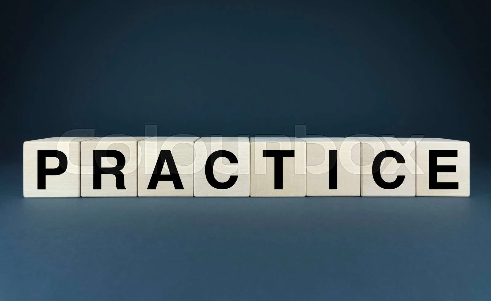 Practice Cubes Form The Word Practice Stock Image Colourbox