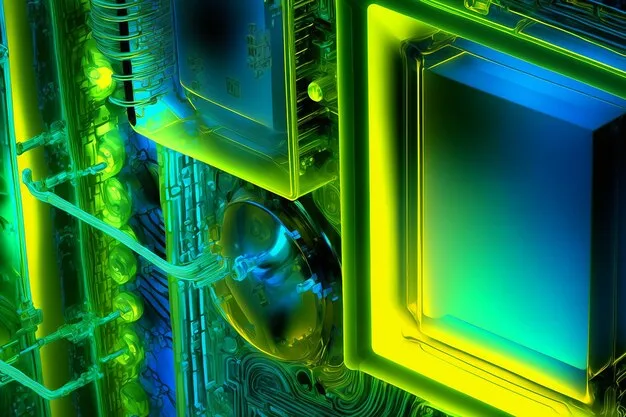 Premium Ai Image A Green And Blue Circuit Board With A Circuit Board In The Corner