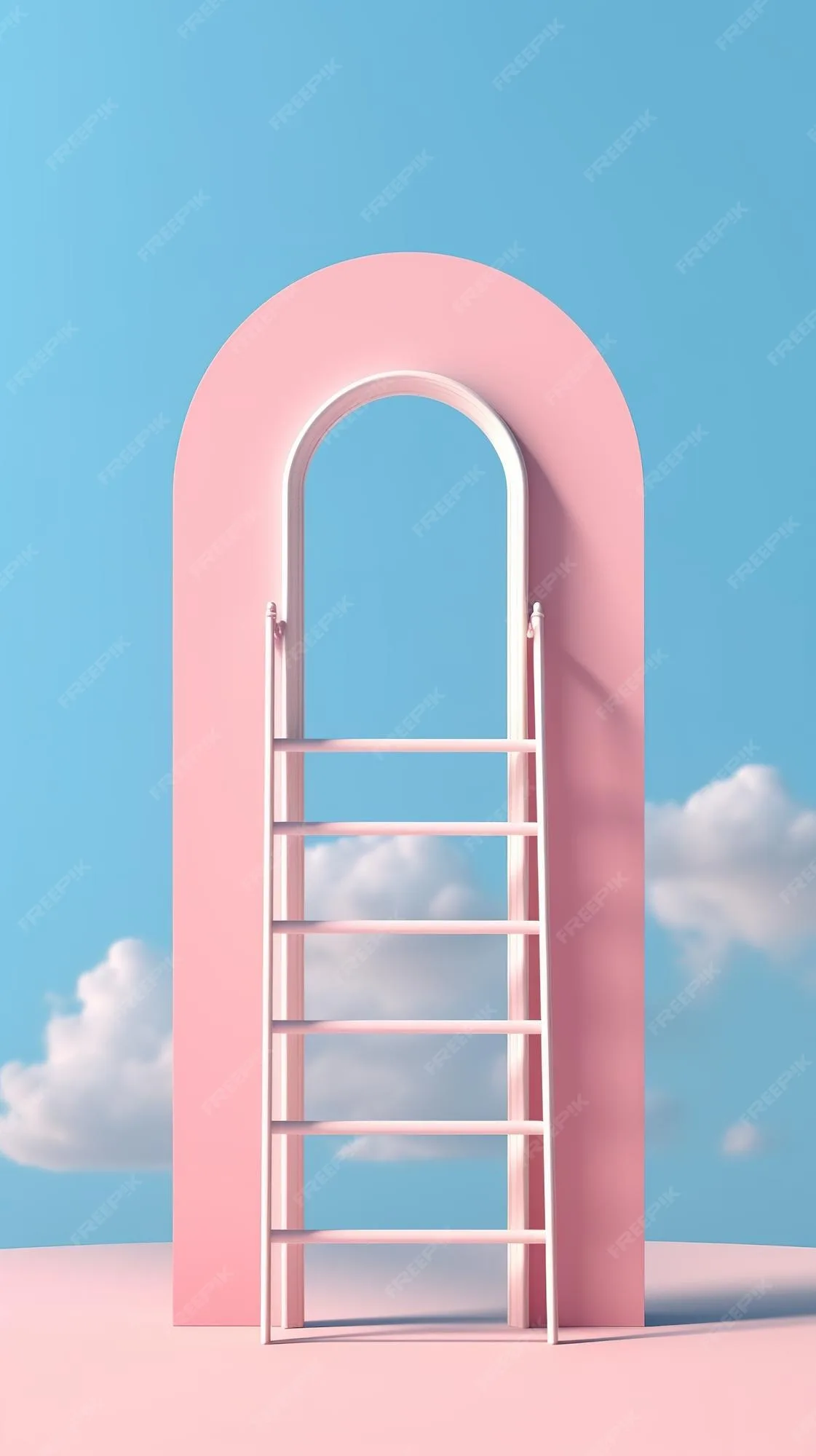 Premium Ai Image A Pink Ladder Is Hanging In Front Of A Blue Sky
